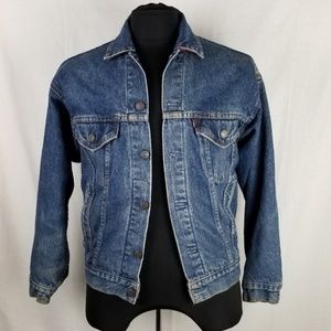 Levi's Denim Jacket Plaid Flannel Lined Men XS